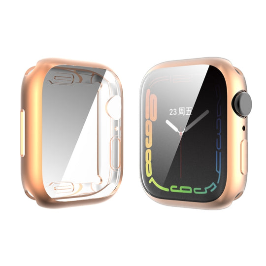 For Apple Watch Series 9 / 8 / 7 45mm ENKAY Hat-Prince Electroplated TPU Case(Rose Gold)