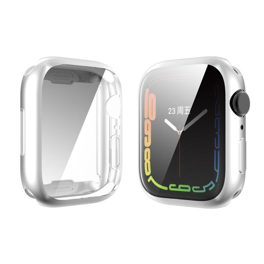 For Apple Watch Series 9 / 8 / 7 45mm ENKAY Hat-Prince Electroplated TPU Case(Silver)
