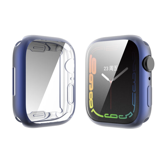 For Apple Watch Series 9 / 8 / 7 45mm ENKAY Hat-Prince Electroplated TPU Case(Dark Blue)