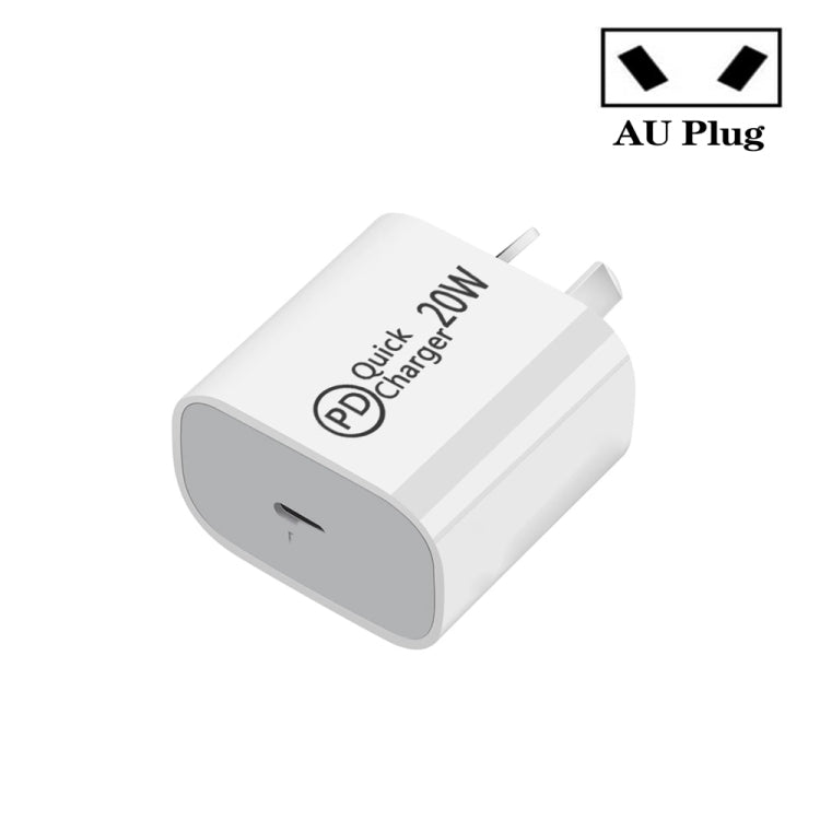 AU-20W PD USB-C / Type-C Travel Charger for Mobile Phone, AU Plug - USB Charger by buy2fix | Online Shopping UK | buy2fix