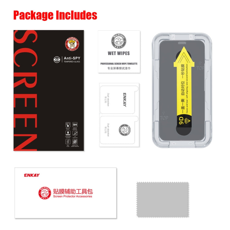 For iPhone 11 / XR ENKAY Quick Stick Anti-peeping Tempered Glass Film - iPhone 11 Tempered Glass by ENKAY | Online Shopping UK | buy2fix