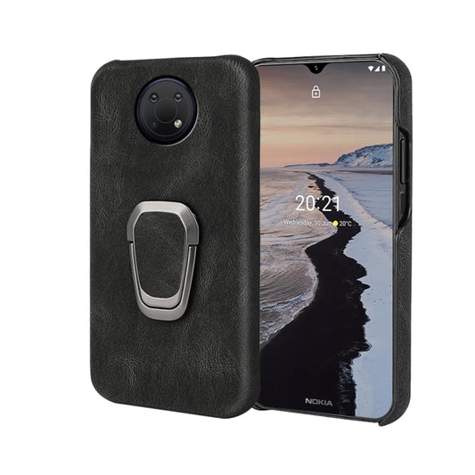 For Nokia G10 Ring Holder PU Phone Case(Black) - Nokia Cases by buy2fix | Online Shopping UK | buy2fix