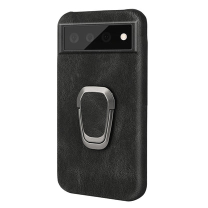 For Google Pixel 6 Pro Ring Holder PU Phone Case(Black) - Google Cases by buy2fix | Online Shopping UK | buy2fix
