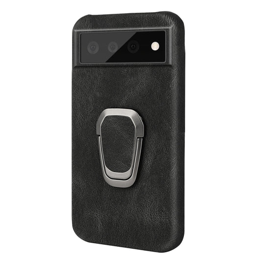For Google Pixel 6 Pro Ring Holder PU Phone Case(Black) - Google Cases by buy2fix | Online Shopping UK | buy2fix
