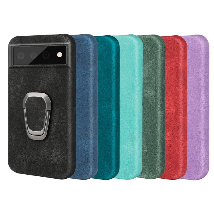 For Google Pixel 6 Pro Ring Holder PU Phone Case(Black) - Google Cases by buy2fix | Online Shopping UK | buy2fix