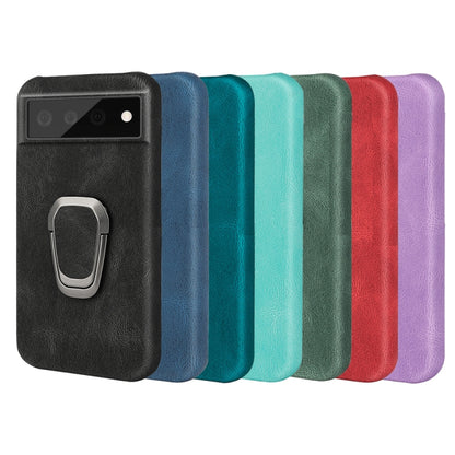 For Google Pixel 6 Pro Ring Holder PU Phone Case(Black) - Google Cases by buy2fix | Online Shopping UK | buy2fix