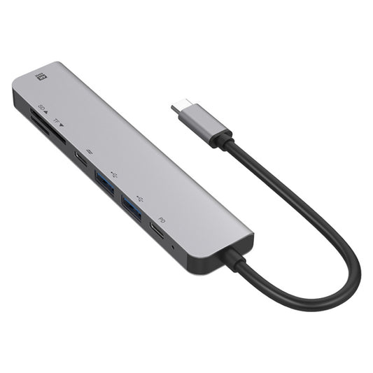 UC902 7-in-1 Multi-function HDMI+SD/TF+USB x 2+Type-C+PD to USB-C / Type-C Aluminum Alloy HUB by buy2fix