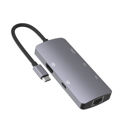UC910 6-in-1 Type-C to HD+PD3.0+RJ45+USB3.0+USB2.0 x 2 Hub Adapter by buy2fix