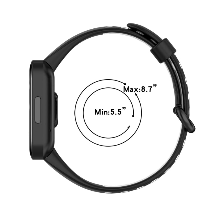 For Xiaomi Redmi Watch 2 Lite Two-Color Mixed Silicone Watch Band(Cyan+White) - Watch Bands by buy2fix | Online Shopping UK | buy2fix