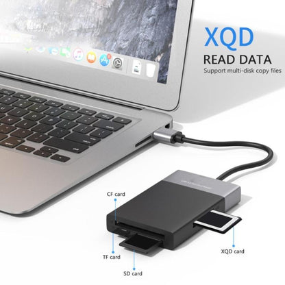 6-in-1 USB 3.0 to USB3.0 x 2+CF Card+TF Card+SD Card+XQD Card HUB Adapter by buy2fix