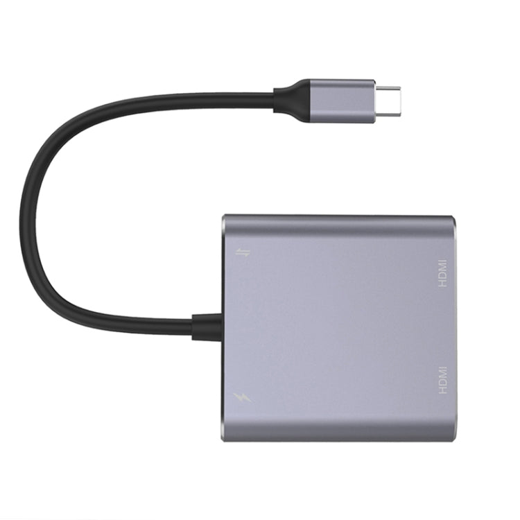 4 in 1 Type-C to Dual HDMI + USB + Type-C HUB Adapter - USB HUB by buy2fix | Online Shopping UK | buy2fix