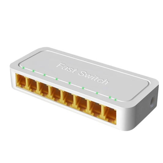 8-Ports 100M RJ45 Mini Switch Home Plug-and-Play Bypass Unmanaged Network Splitter for Bedroom Network Monitoring by buy2fix