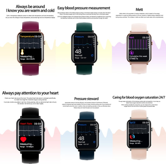 Q19 Pro IP67 Waterproof 1.69 inch Smartwatch(Gold+Pink) - Smart Watches by buy2fix | Online Shopping UK | buy2fix