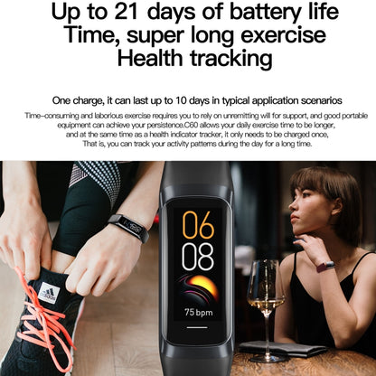 C60 IP67 Waterproof 1.1 inch Smart Fitness Band(Black) by buy2fix