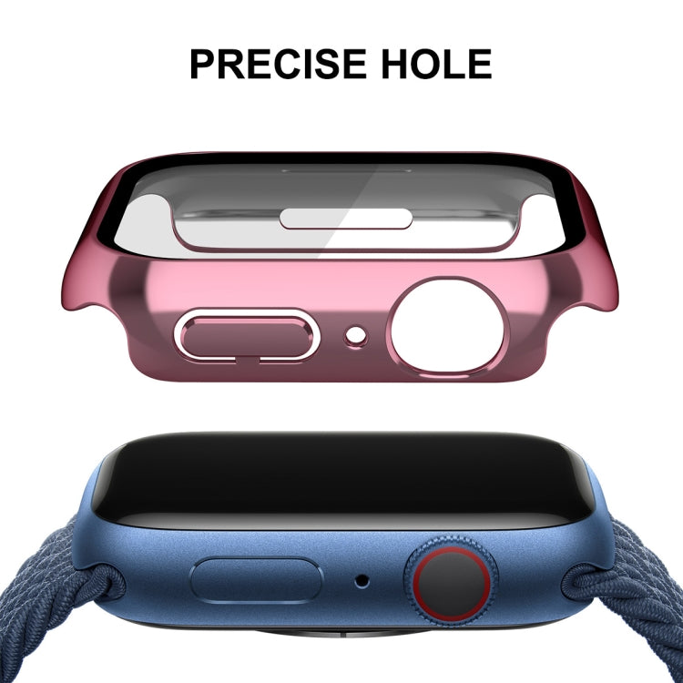 For Apple Watch Series 8 / 7 41mm ENKAY Hat-Prince 2 in 1 PC Frame + 9H Tempered Glass Case(Pink) - Watch Cases by ENKAY | Online Shopping UK | buy2fix