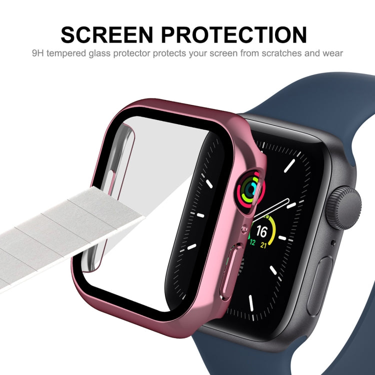 For Apple Watch Series 8 / 7 41mm ENKAY Hat-Prince 2 in 1 PC Frame + 9H Tempered Glass Case(Rose Gold) - Watch Cases by ENKAY | Online Shopping UK | buy2fix