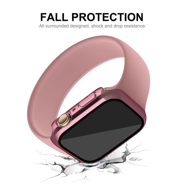 For Apple Watch Series 8 / 7 41mm ENKAY Hat-Prince 2 in 1 PC Frame + 9H Tempered Glass Case(Rose Gold) - Watch Cases by ENKAY | Online Shopping UK | buy2fix