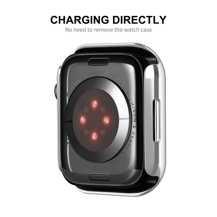 For Apple Watch Series 8 / 7 41mm ENKAY Hat-Prince 2 in 1 PC Frame + 9H Tempered Glass Case(Silver) - Watch Cases by ENKAY | Online Shopping UK | buy2fix