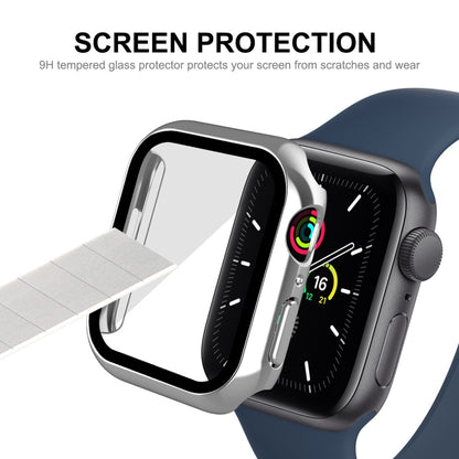 For Apple Watch Series 8 / 7 41mm ENKAY Hat-Prince 2 in 1 PC Frame + 9H Tempered Glass Case(Silver) - Watch Cases by ENKAY | Online Shopping UK | buy2fix