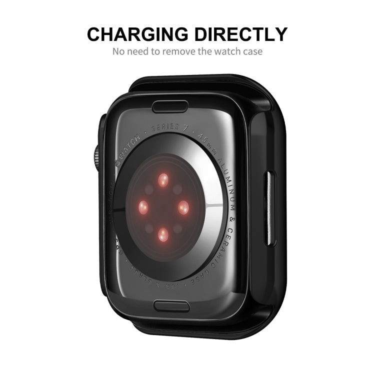 For Apple Watch Series 8 / 7 45mm ENKAY Hat-Prince 2 in 1 PC Frame + 9H Tempered Glass Case(Black) - Watch Cases by ENKAY | Online Shopping UK | buy2fix