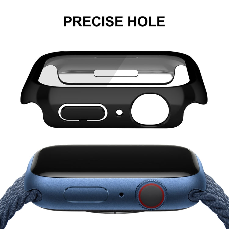 For Apple Watch Series 8 / 7 45mm ENKAY Hat-Prince 2 in 1 PC Frame + 9H Tempered Glass Case(Black) - Watch Cases by ENKAY | Online Shopping UK | buy2fix