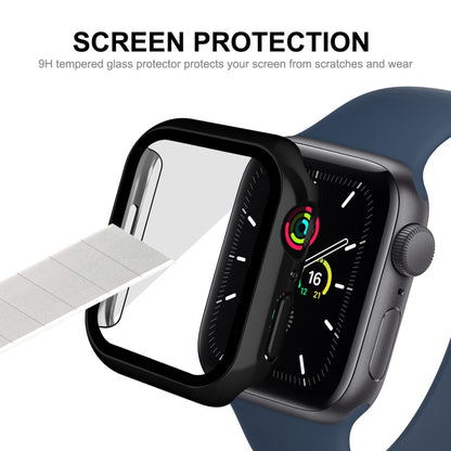 For Apple Watch Series 8 / 7 45mm ENKAY Hat-Prince 2 in 1 PC Frame + 9H Tempered Glass Case(Black) - Watch Cases by ENKAY | Online Shopping UK | buy2fix