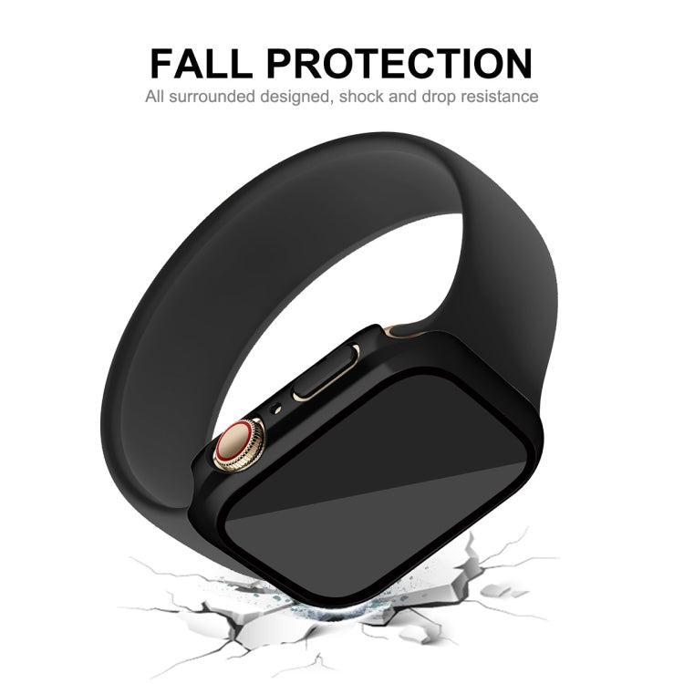 For Apple Watch Series 8 / 7 45mm ENKAY Hat-Prince 2 in 1 PC Frame + 9H Tempered Glass Case(Black) - Watch Cases by ENKAY | Online Shopping UK | buy2fix