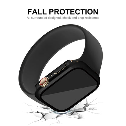 For Apple Watch Series 8 / 7 45mm ENKAY Hat-Prince 2 in 1 PC Frame + 9H Tempered Glass Case(Black) - Watch Cases by ENKAY | Online Shopping UK | buy2fix