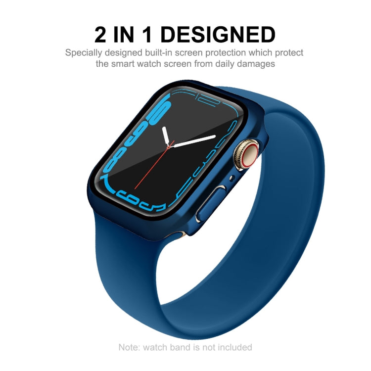 For Apple Watch Series 8 / 7 45mm ENKAY Hat-Prince 2 in 1 PC Frame + 9H Tempered Glass Case(Royal Blue) - Watch Cases by ENKAY | Online Shopping UK | buy2fix