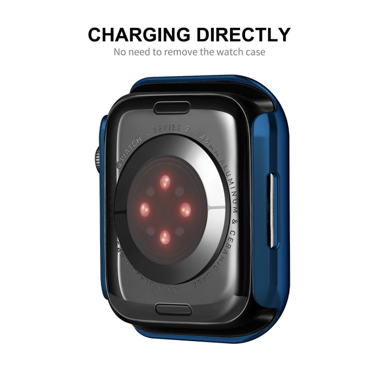 For Apple Watch Series 8 / 7 45mm ENKAY Hat-Prince 2 in 1 PC Frame + 9H Tempered Glass Case(Royal Blue) - Watch Cases by ENKAY | Online Shopping UK | buy2fix