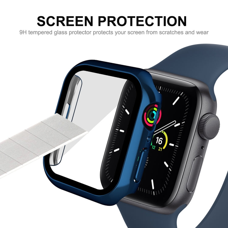 For Apple Watch Series 8 / 7 45mm ENKAY Hat-Prince 2 in 1 PC Frame + 9H Tempered Glass Case(Royal Blue) - Watch Cases by ENKAY | Online Shopping UK | buy2fix