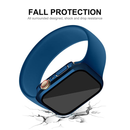 For Apple Watch Series 8 / 7 45mm ENKAY Hat-Prince 2 in 1 PC Frame + 9H Tempered Glass Case(Royal Blue) - Watch Cases by ENKAY | Online Shopping UK | buy2fix