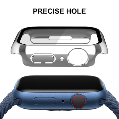 For Apple Watch Series 8 / 7 45mm ENKAY Hat-Prince 2 in 1 PC Frame + 9H Tempered Glass Case(Silver) - Watch Cases by ENKAY | Online Shopping UK | buy2fix