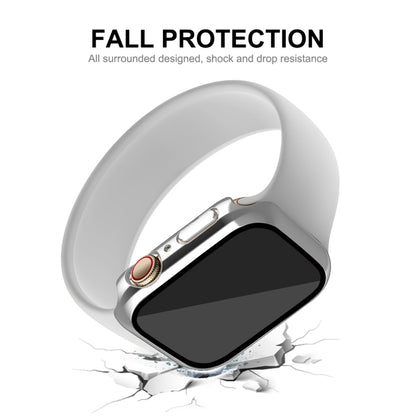 For Apple Watch Series 8 / 7 45mm ENKAY Hat-Prince 2 in 1 PC Frame + 9H Tempered Glass Case(Silver) - Watch Cases by ENKAY | Online Shopping UK | buy2fix