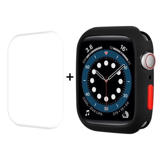ENKAY  TPU Case  + Full Coverage PET Screen Protector For Apple Watch Series 9 / 8 / 7 41mm(Black)