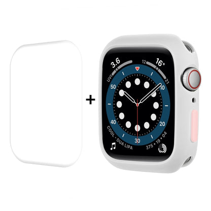 ENKAY  TPU Case  + Full Coverage PET Screen Protector For Apple Watch Series 8 / 7 41mm(White) - Watch Cases by ENKAY | Online Shopping UK | buy2fix