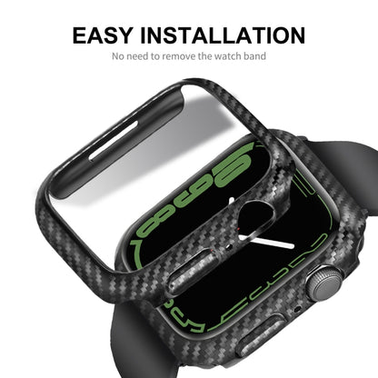 For Apple Watch Series 8 / 7 41mm ENKAY Carbon Fiber PC Case + Full Coverage PET Screen Protector - Watch Cases by ENKAY | Online Shopping UK | buy2fix