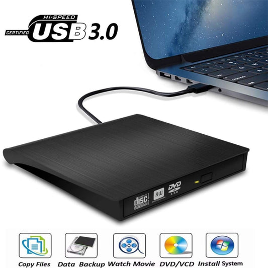 USB 3.0 Brushed External CD / DVD-RW Optical Drive Player - Rewritable Drive by buy2fix | Online Shopping UK | buy2fix