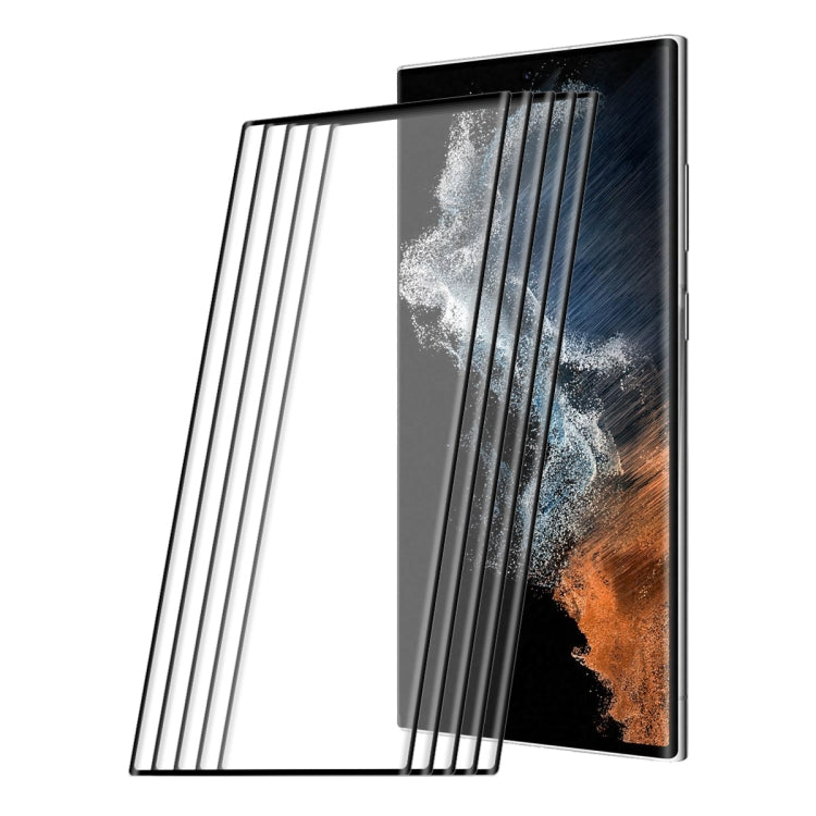 For Samsung Galaxy S22 Ultra 5pcs ENKAY 3D Curved Hot Bending Tempered Glass Full Film - Galaxy Tempered Glass by ENKAY | Online Shopping UK | buy2fix
