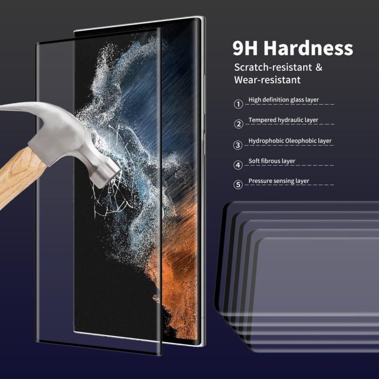 For Samsung Galaxy S22 Ultra 5pcs ENKAY 3D Curved Hot Bending Tempered Glass Full Film - Galaxy Tempered Glass by ENKAY | Online Shopping UK | buy2fix
