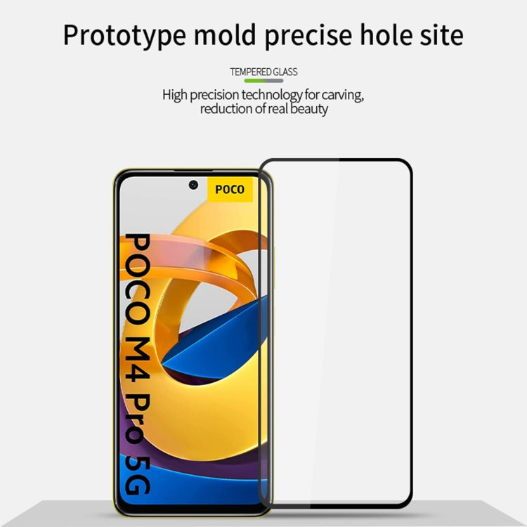 For Xiaomi Poco M4 Pro 5G MOFI 9H 2.5D Tempered Glass Full Film(Black) -  by MOFI | Online Shopping UK | buy2fix