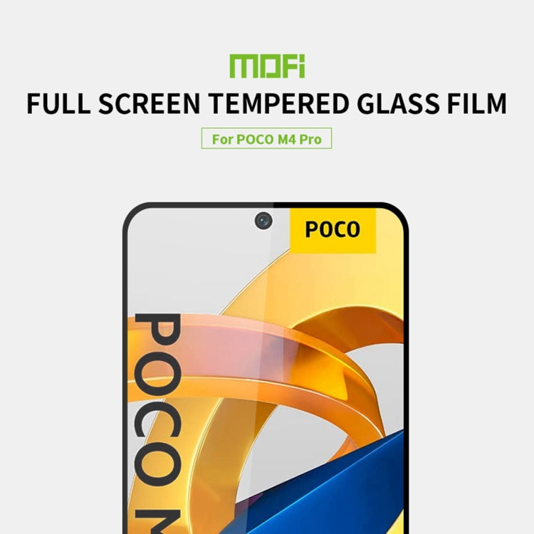For Xiaomi Poco M4 Pro 5G MOFI 9H 2.5D Tempered Glass Full Film(Black) -  by MOFI | Online Shopping UK | buy2fix