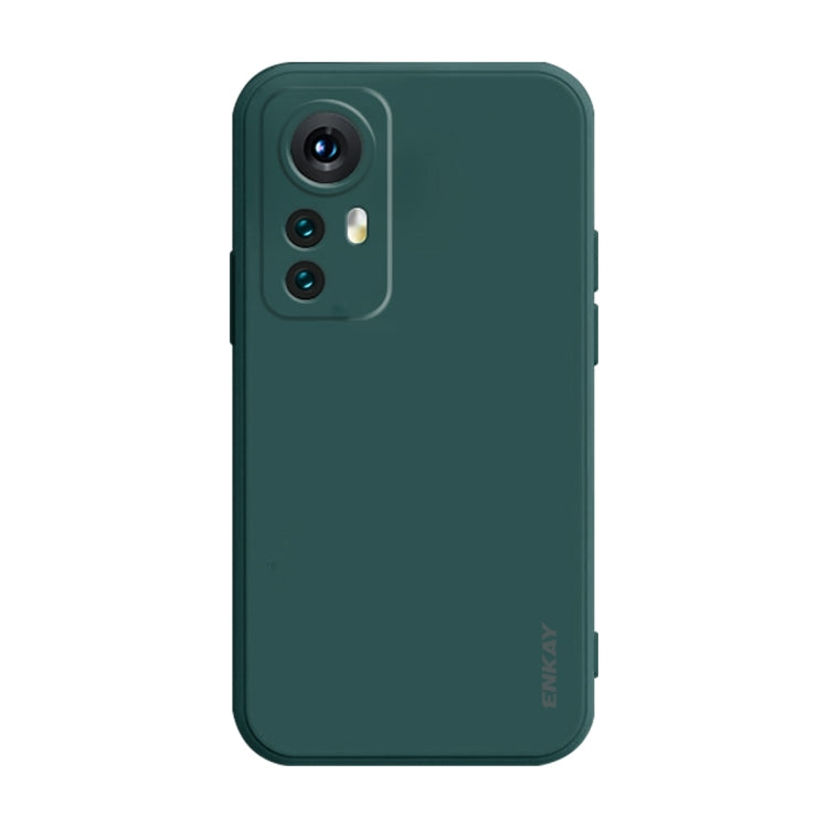 For Xiaomi 12 Pro / 12S Pro ENKAY Liquid Silicone Soft Shockproof Phone Case(Dark Green) by ENKAY
