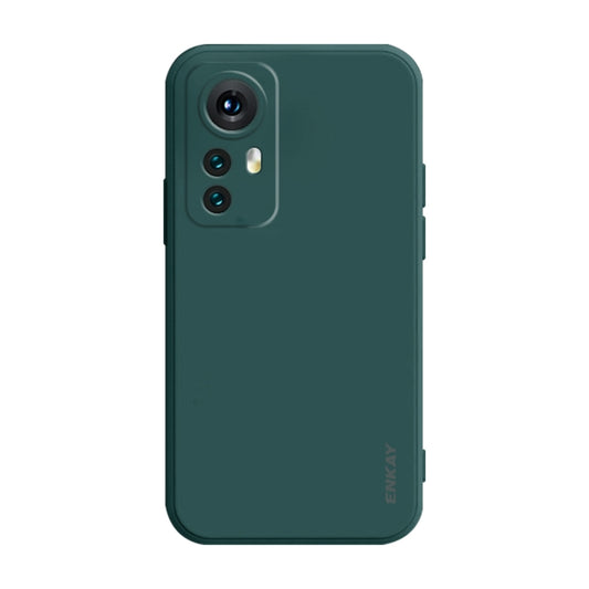 For Xiaomi 12 Pro / 12S Pro ENKAY Liquid Silicone Soft Shockproof Phone Case(Dark Green) - Xiaomi Cases by ENKAY | Online Shopping UK | buy2fix
