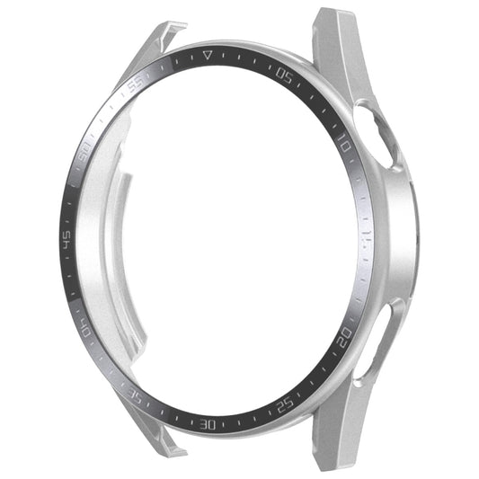 For Huawei Watch GT 3 46mm ENKAY Matte PC Frame + Tempered Glass Protector Case With Scale(Silver) - Watch Cases by ENKAY | Online Shopping UK | buy2fix