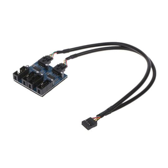 Connecteur de dérivation de câble d'extension USB 2.0 à 9 broches pour ordinateur de bureau, 1 à 4 broches