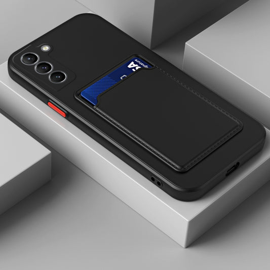 For Samsung Galaxy S22+ 5G Skin Feel Card Contrast Color Button TPU Phone Case(Black) - Galaxy S22+ 5G Cases by buy2fix | Online Shopping UK | buy2fix