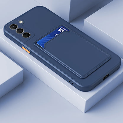 For Samsung Galaxy S22+ 5G Skin Feel Card Contrast Color Button TPU Phone Case(Dark Blue) - Galaxy S22+ 5G Cases by buy2fix | Online Shopping UK | buy2fix