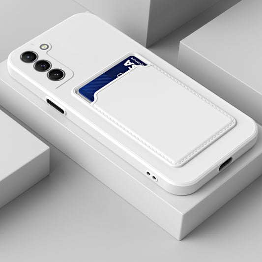 For Samsung Galaxy S21 FE 5G Skin Feel Card Contrast Color Button TPU Phone Case(White) - Galaxy Phone Cases by buy2fix | Online Shopping UK | buy2fix