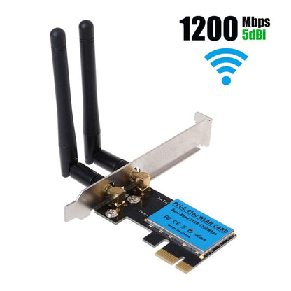 1200Mbps 5G / 2.4G Dual Band PCIe Wireless Network Card by buy2fix